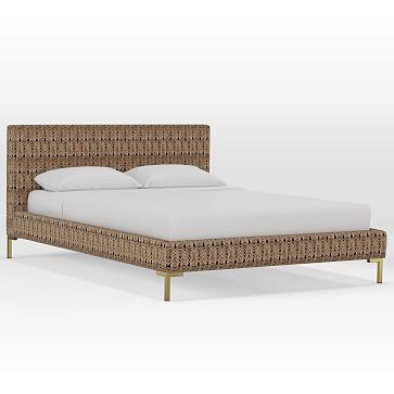 Simple Angled Platform Bed- Queen, Scallop Skin Black - Image 0