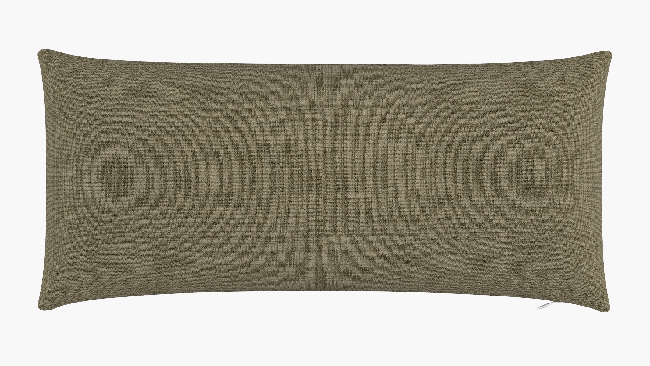 Throw Pillow 14" x 30", Olive Everyday Linen, 14" x 30" - Image 0