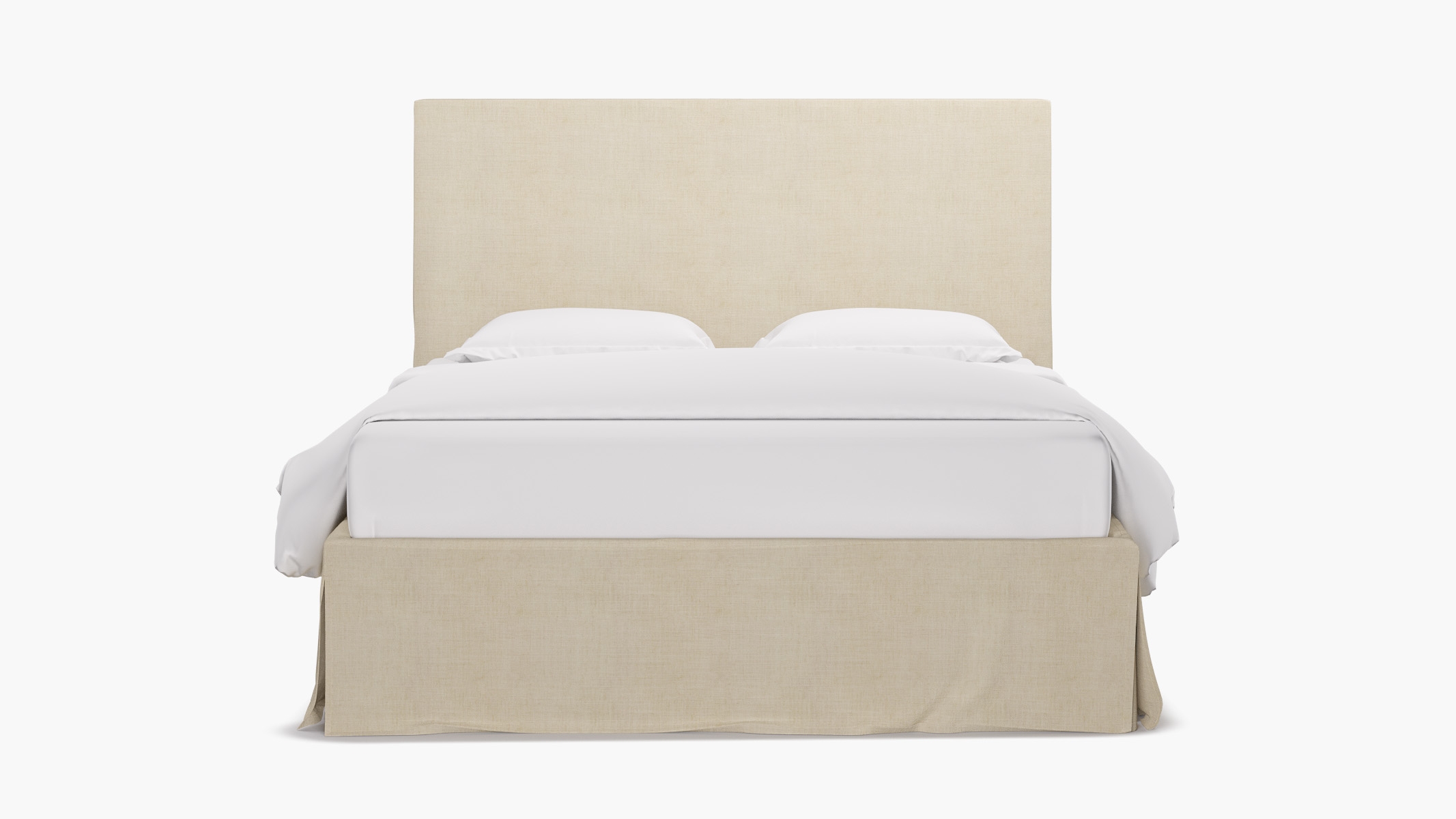 Slipcovered Bed, Talc Everyday Linen, King - Image 0