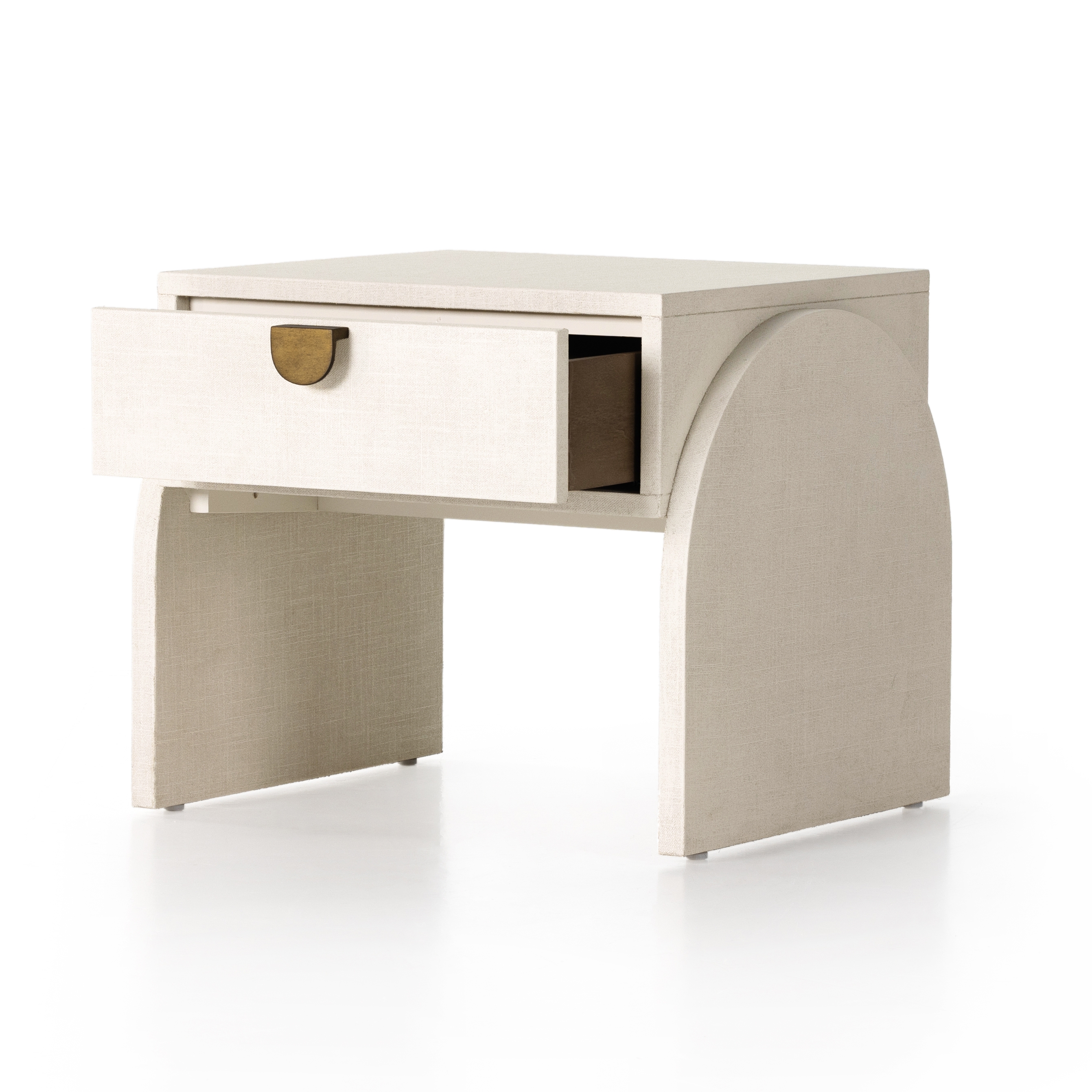 Cressida End Table-Ivory Painted Linen - Image 4