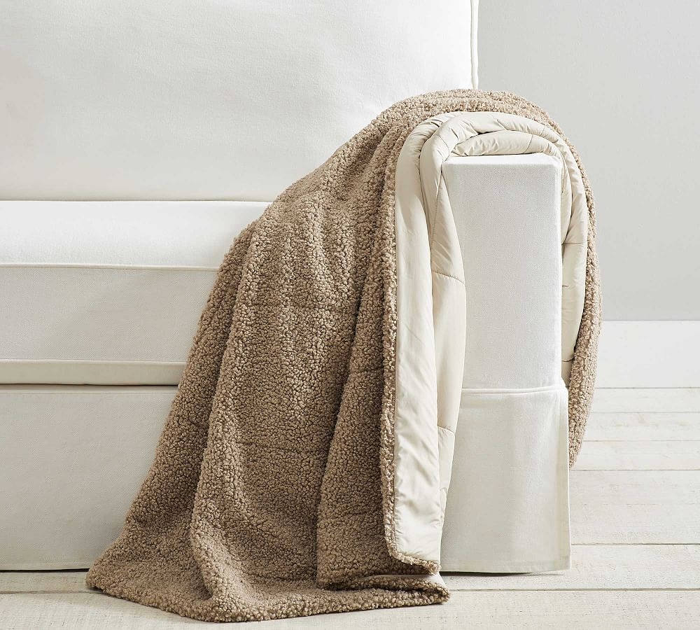 Sport Luxe Reversible Throw, 60 x 80", Neutral/Sand - Image 0