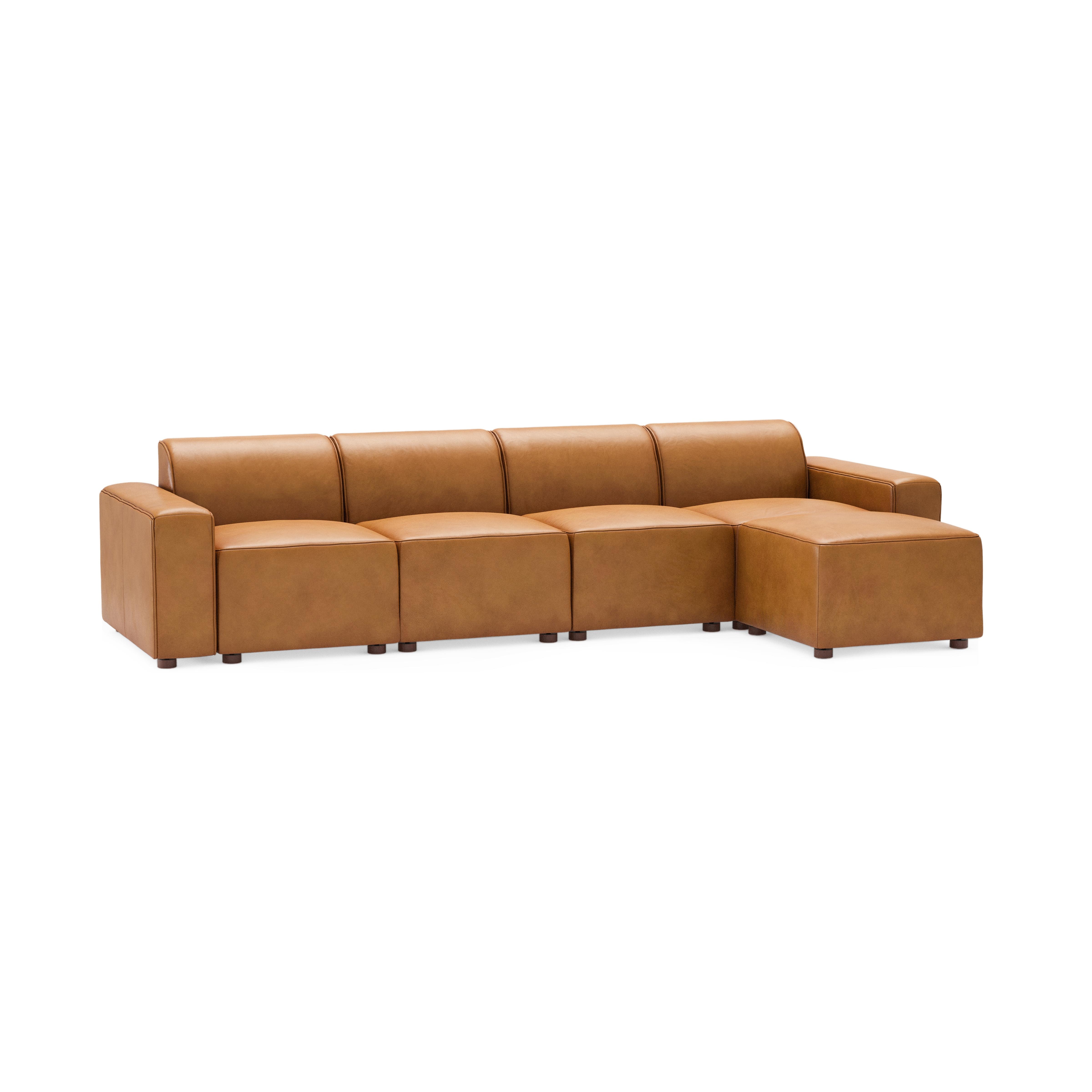 Burrow Mambo 5-Piece Sectional Lounger, Leg Finish: WalnutLegs - Image 0