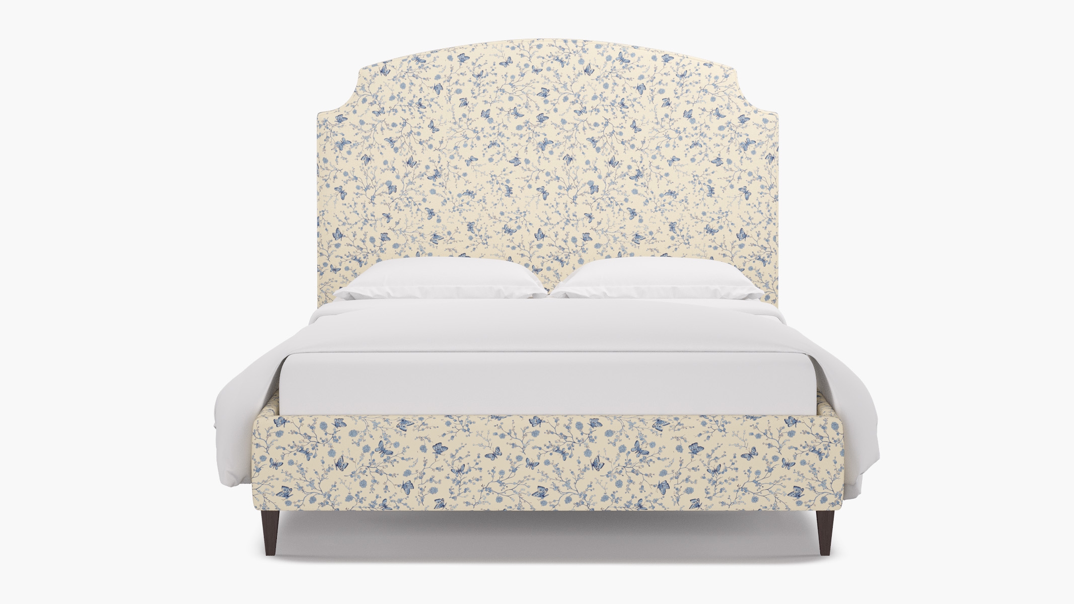 Cove Bed, Delft Mariposa, Espresso Square Tapered Leg, King - Image 0