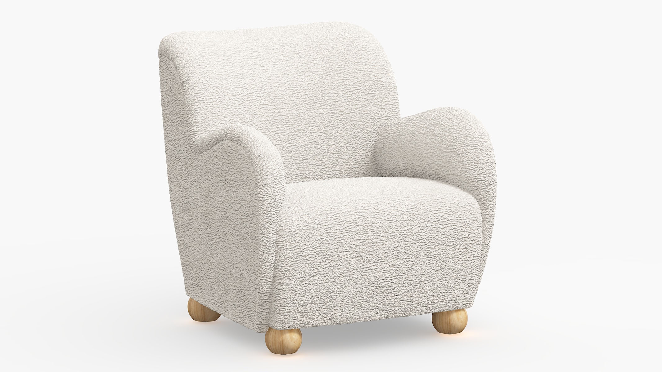 Bun Foot Accent Chair, Sheepskin, Natural - Image 0