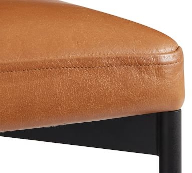 Maison Leather Counter Height Bar Stool, Bronze Leg, Statesville Caramel - Image 1