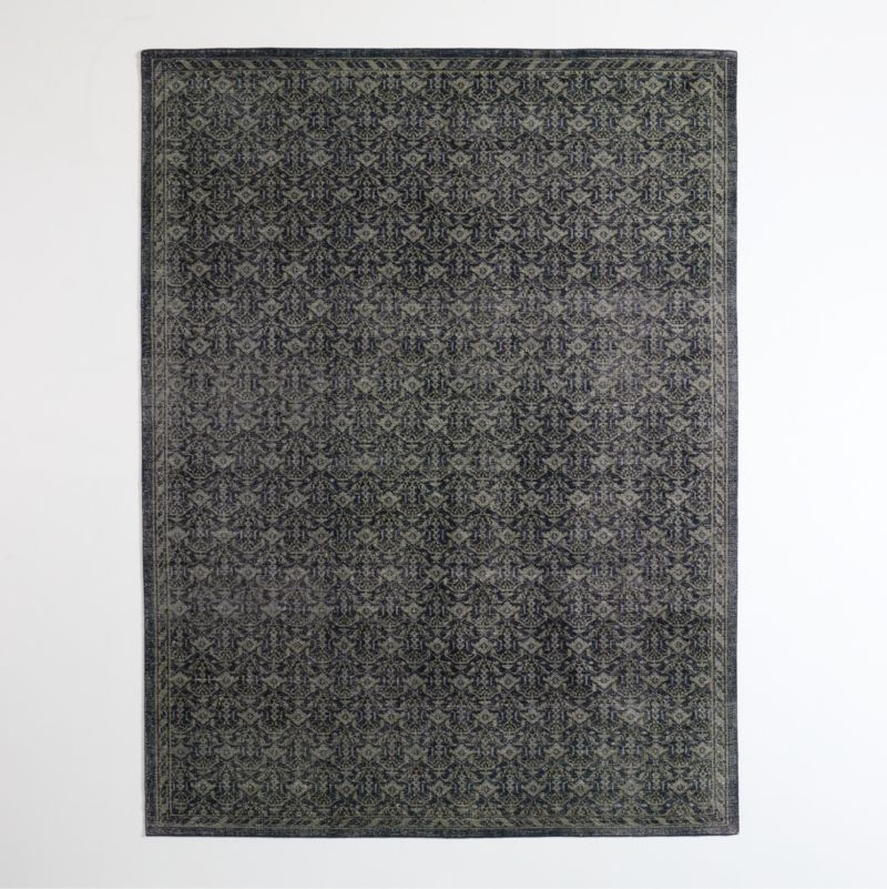 Cannes Wool Traditional Hand-Knotted Blue Area Rug 6'x9' - Image 1