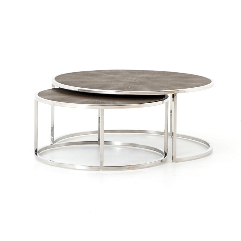 Four Hands Shagreen Frame 2 Nesting Coffee Table - Image 0