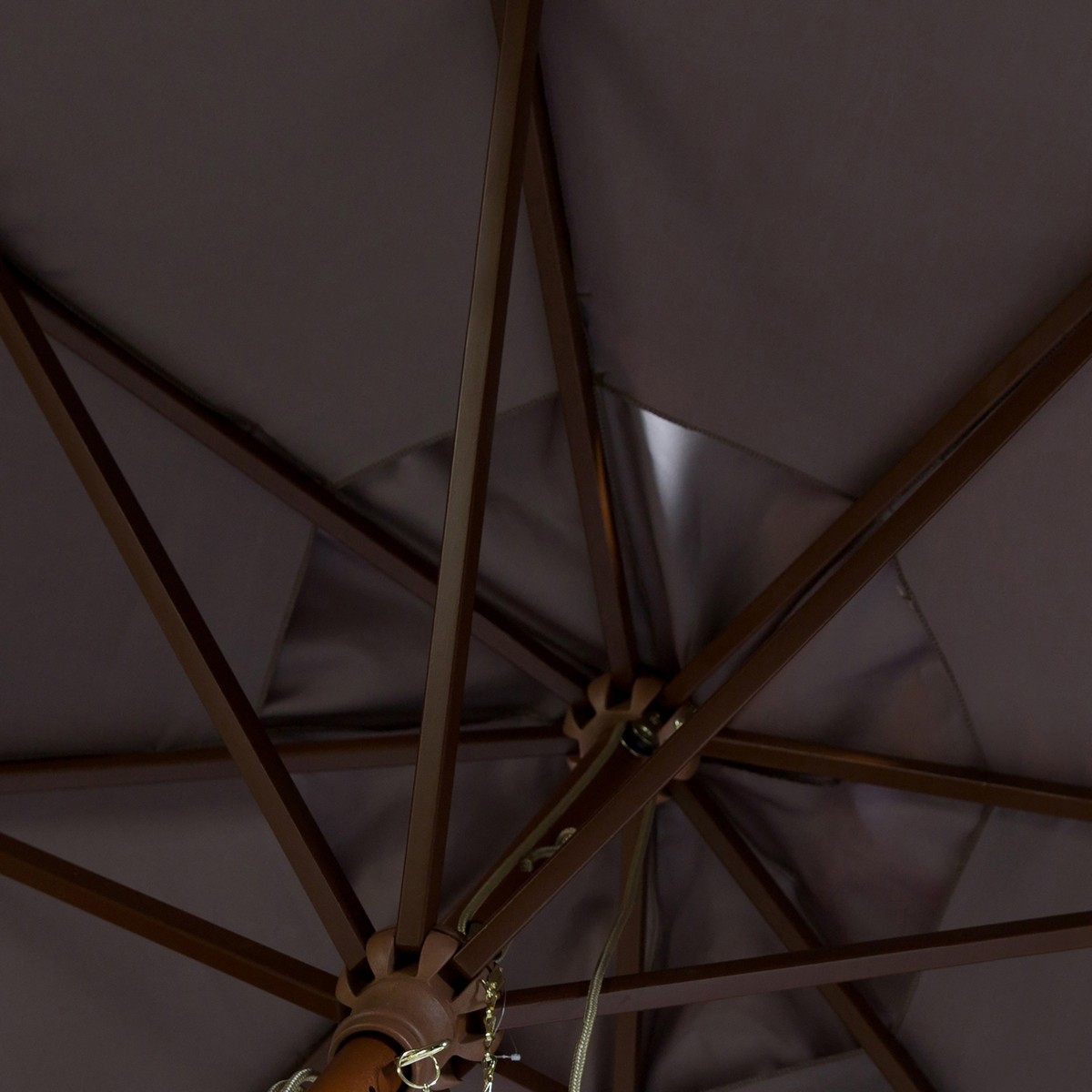 Cannes 11Ft Wood Umbrella - Grey - Safavieh - Image 2