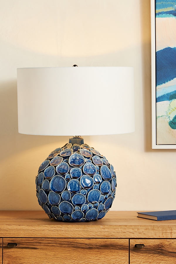 Lucille Ceramic Table Lamp By Anthropologie in Blue - Image 0