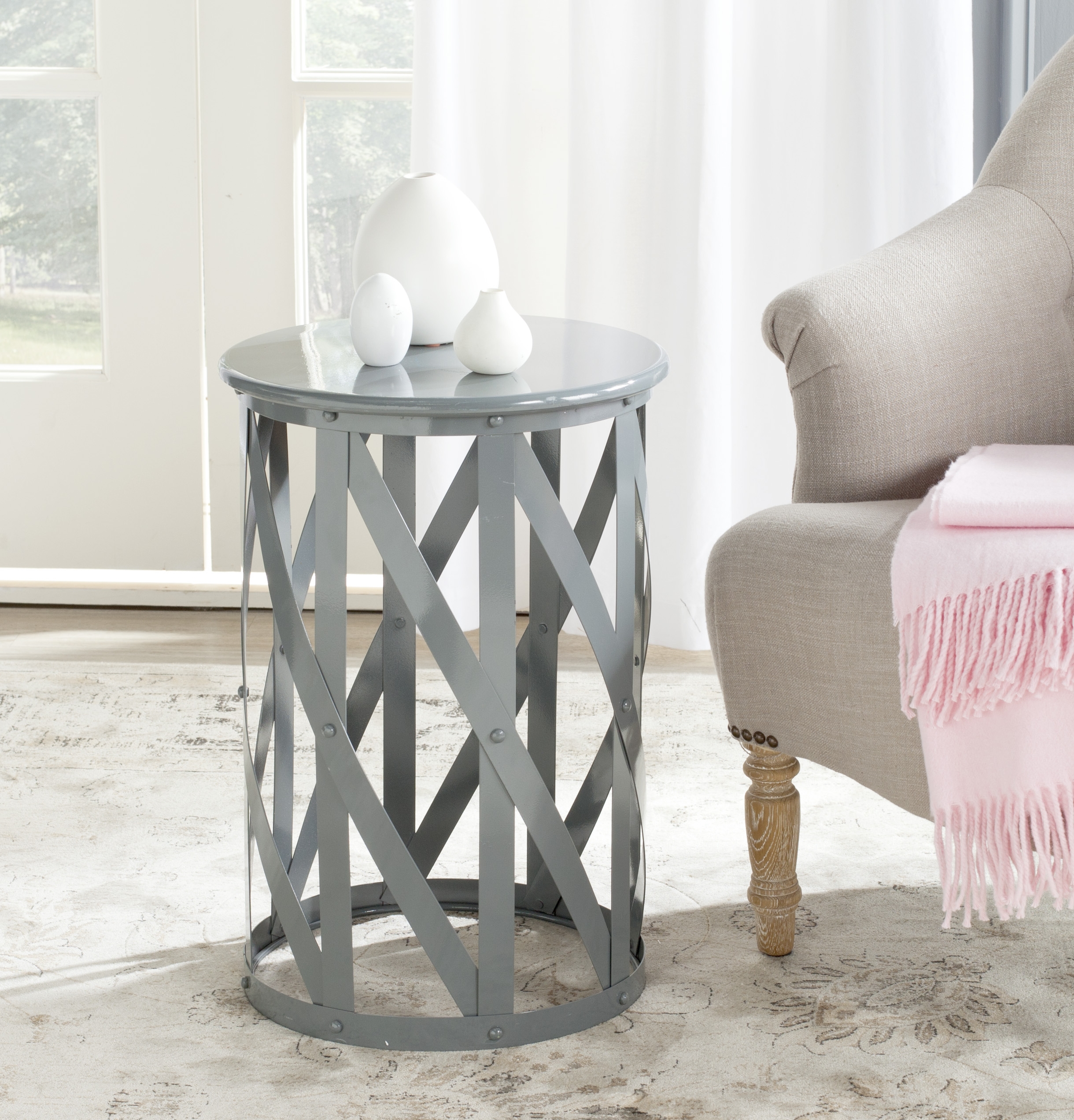 Bertram Stool - Grey - Safavieh - Image 2