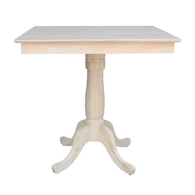 Manus Counter Height Rubberwood Solid Wood Pedestal Dining Table - Image 0