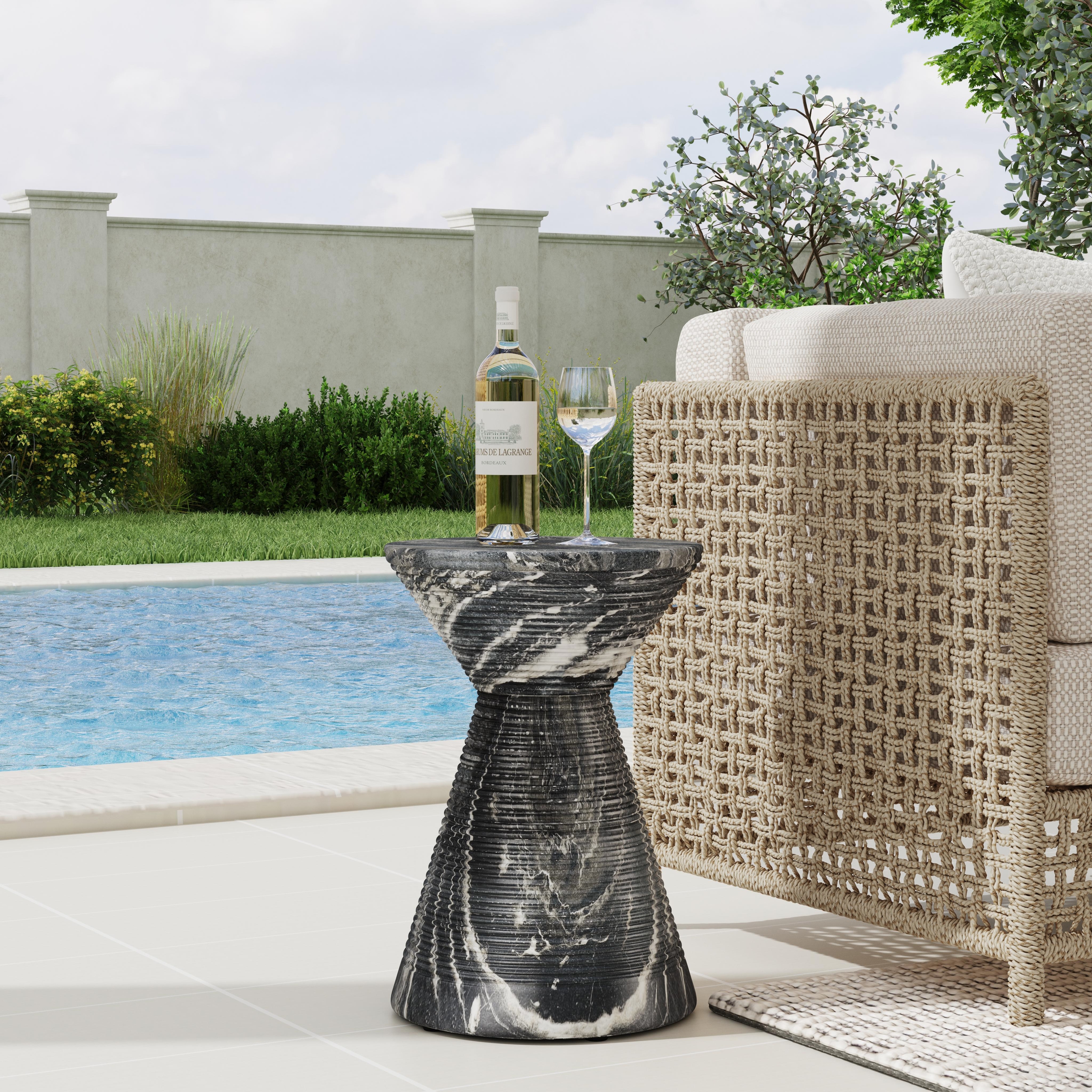 Fern Outdoor Accent Table Black - Image 3