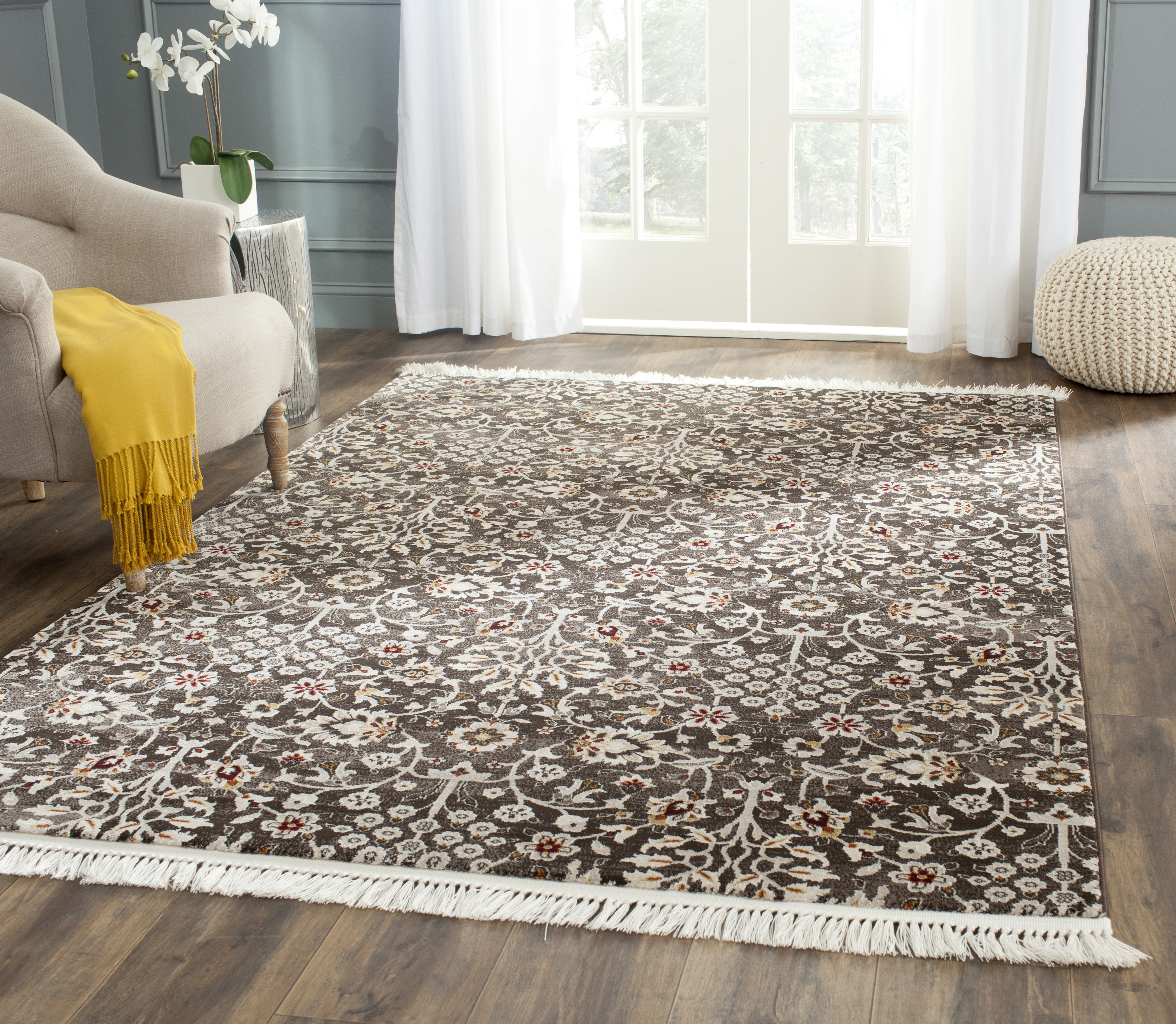 Arlo Home Woven Area Rug, SER209H, Brown/Cream,  5' 1" X 7' 6" - Image 1