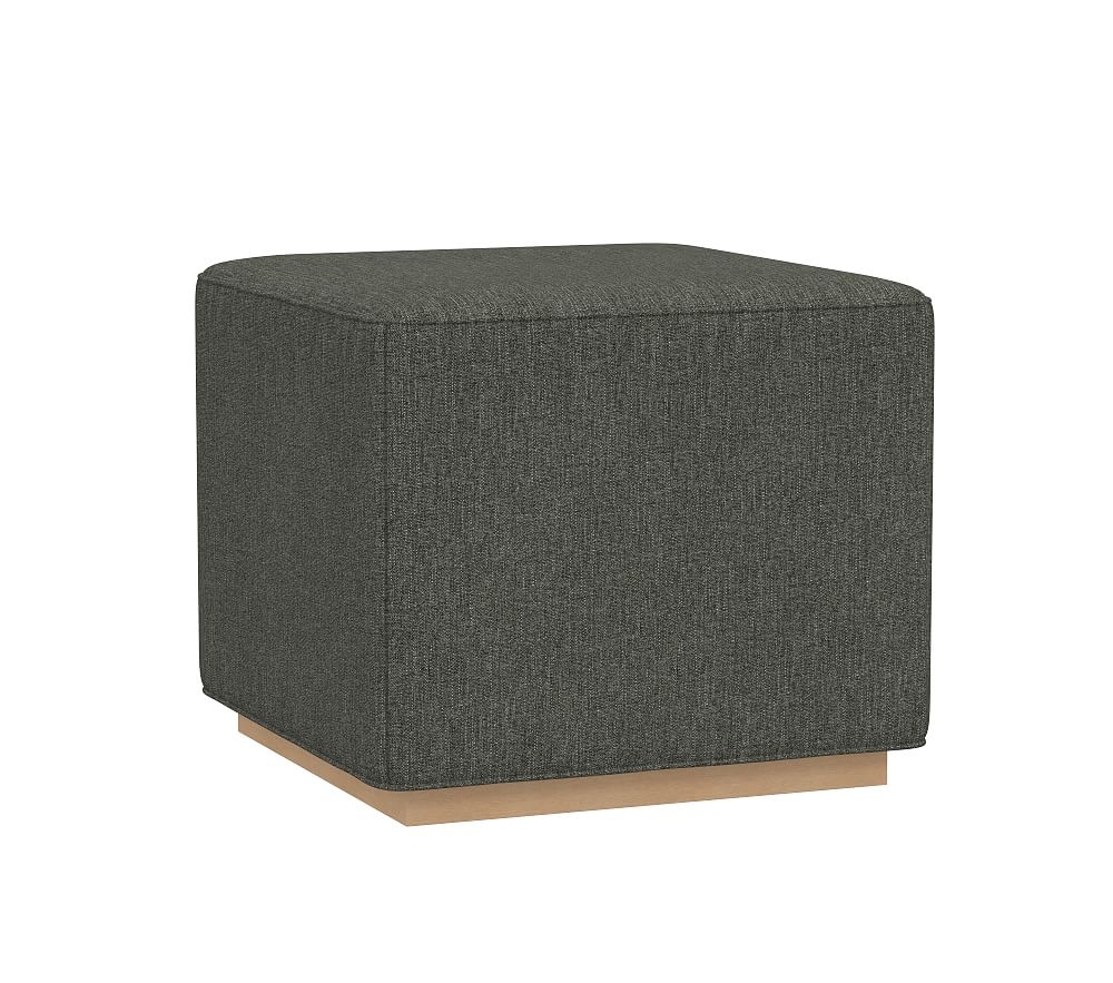 Bedford Ottoman, Performance Brushed Chenille, Granite - Image 0