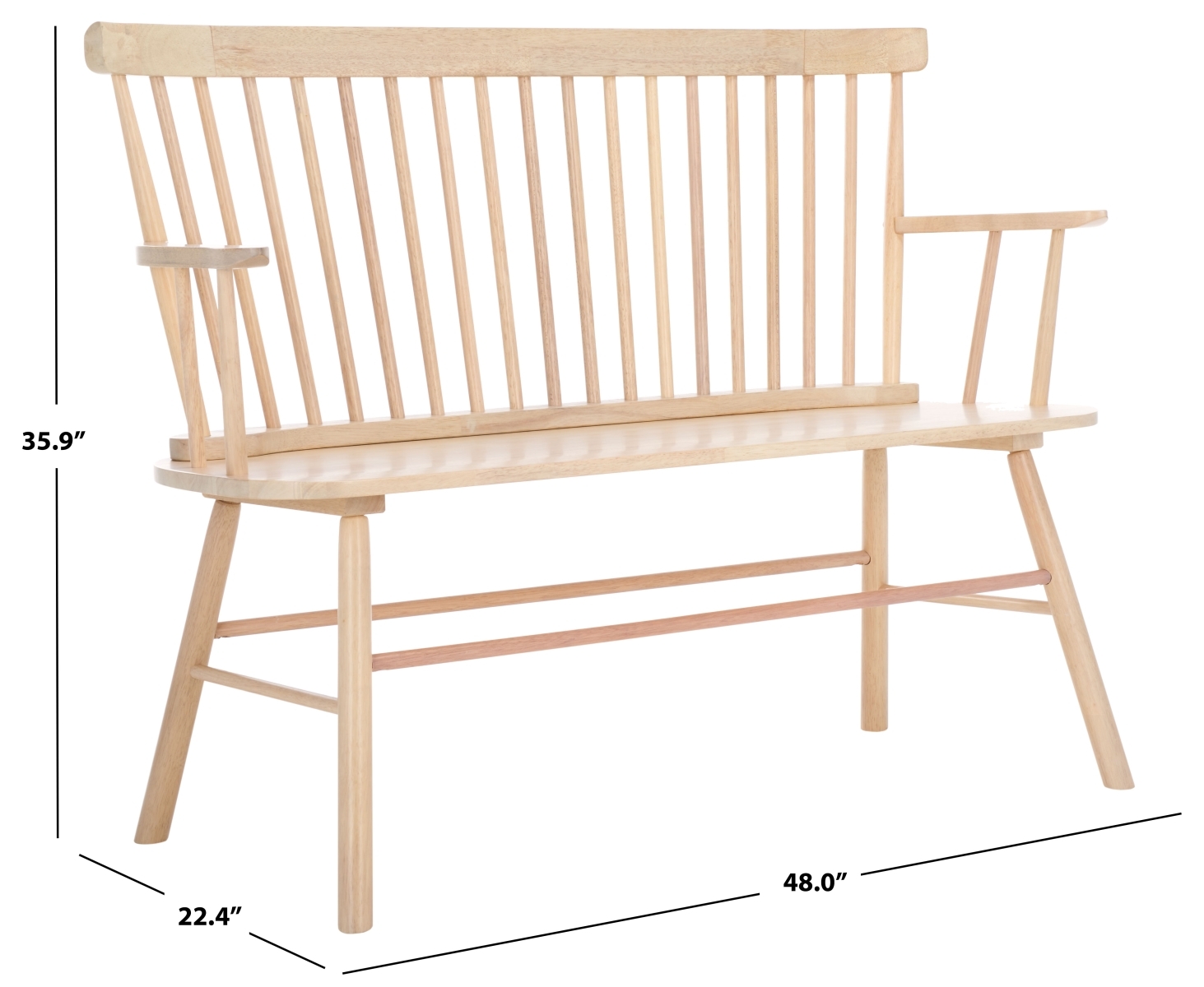 Addison Loveseat - White Washed - Image 8