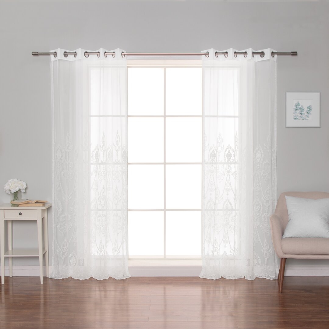 Best Home Fashion, Inc. Sheer Trellis Grommet Curtains - Image 0