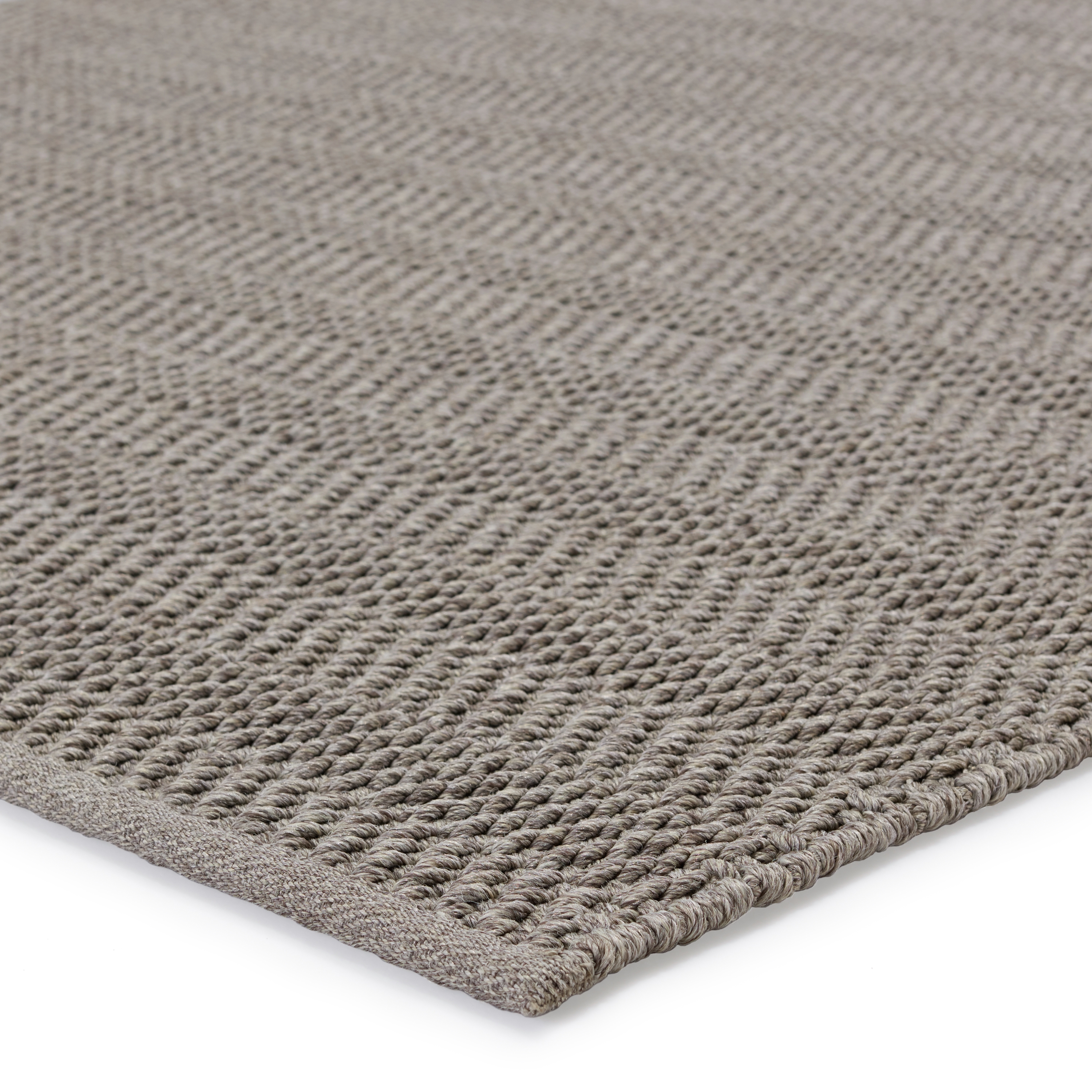 Saeler Indoor/ Outdoor Striped Gray Area Rug (7'6"X9'6") - Image 1