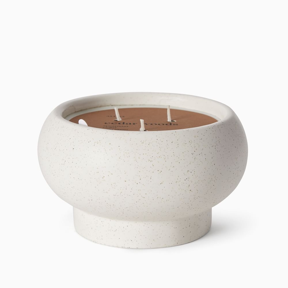 Alura Collection, Filled Candle 3 Wick, Ceramic, Cedar Woods - Image 0