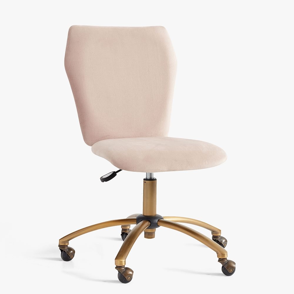 Lustre Velvet Dusty Blush Airgo Swivel Desk Chair, In-Home Delivery - Image 0