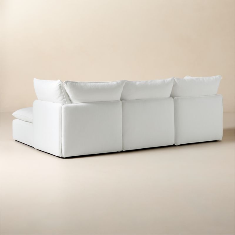 Lumis 4-Piece L-Shaped Snow White Performance Fabric Standard Depth Sectional Sofa - Image 2