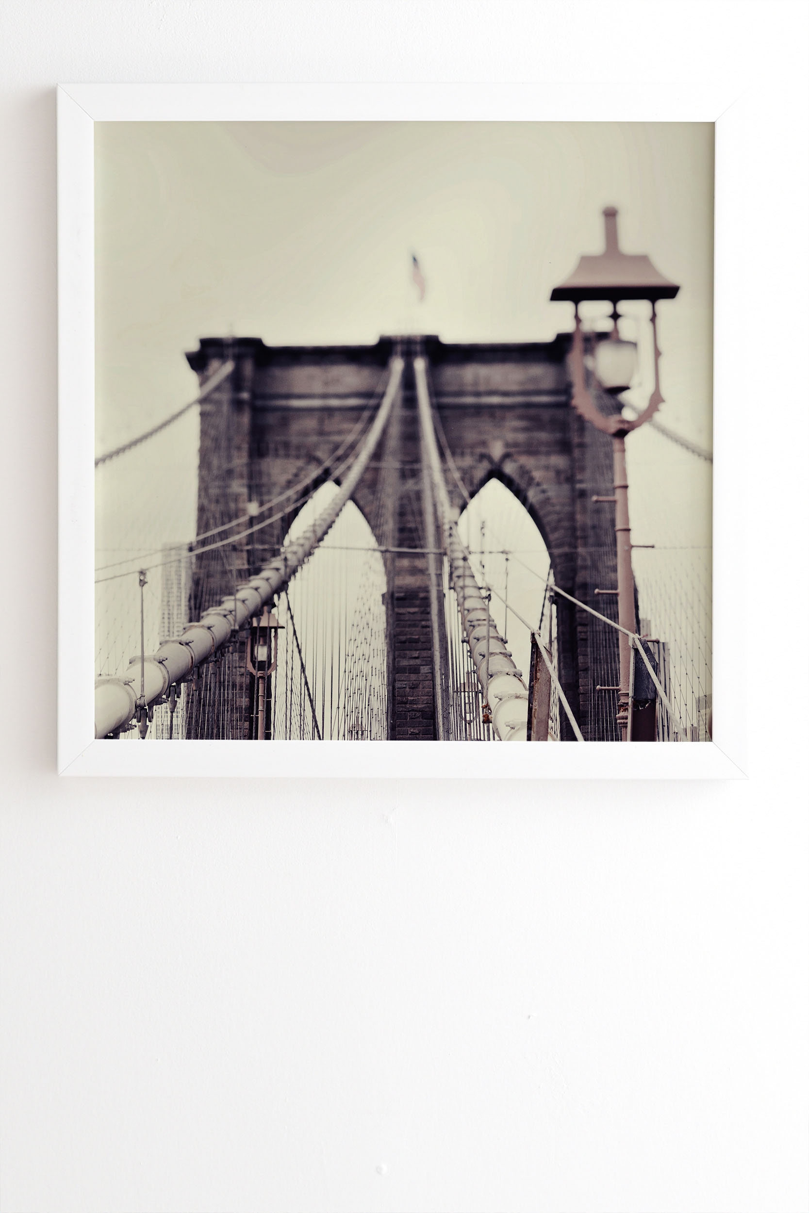 No Sleep Till Brooklyn by Chelsea Victoria - Framed Wall Art Basic White 14" x 16.5" - Image 1