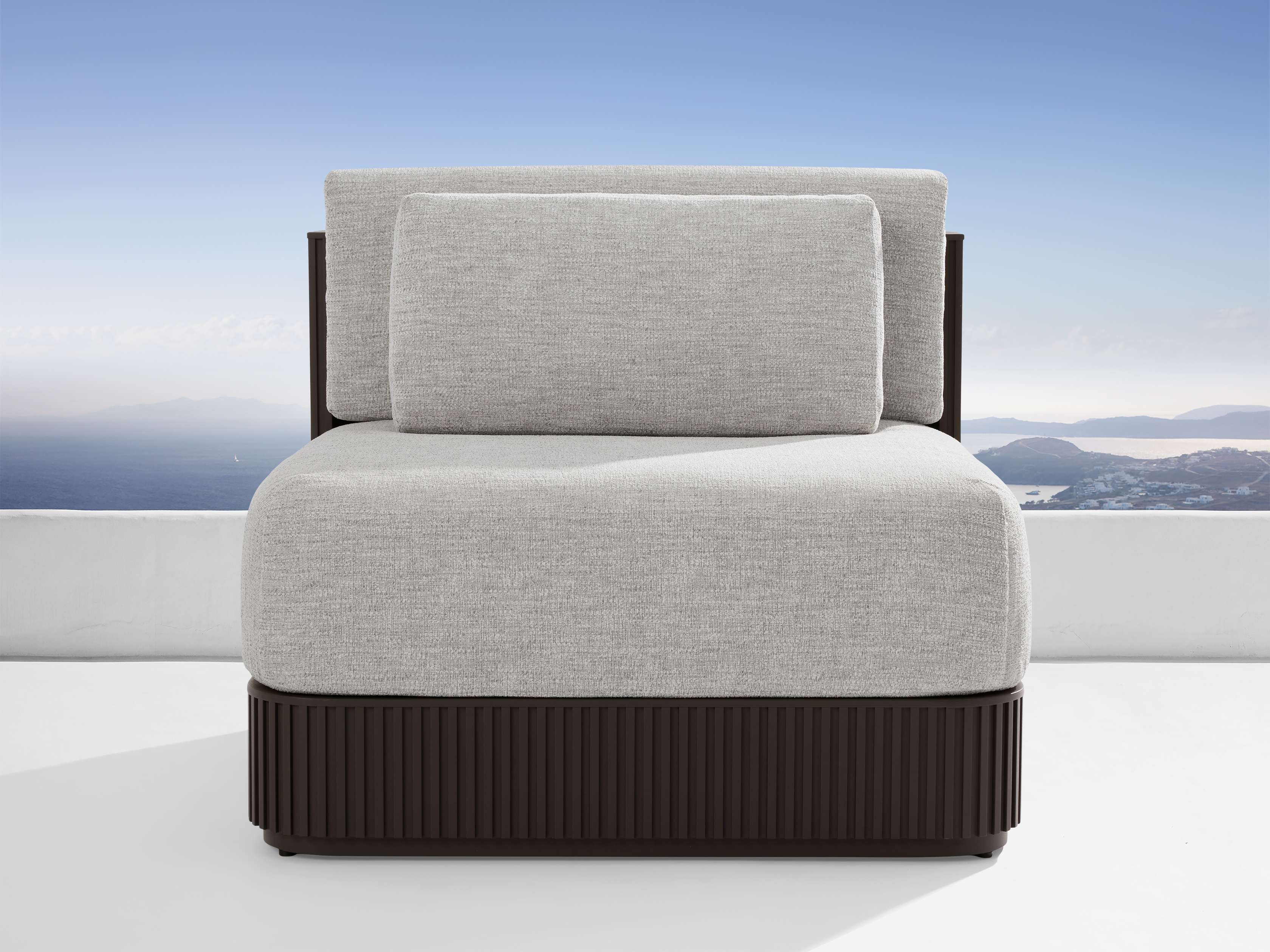 Beaumont Outdoor Lounge Chair Aluminum in Brown  Shardai Zinc - Image 0