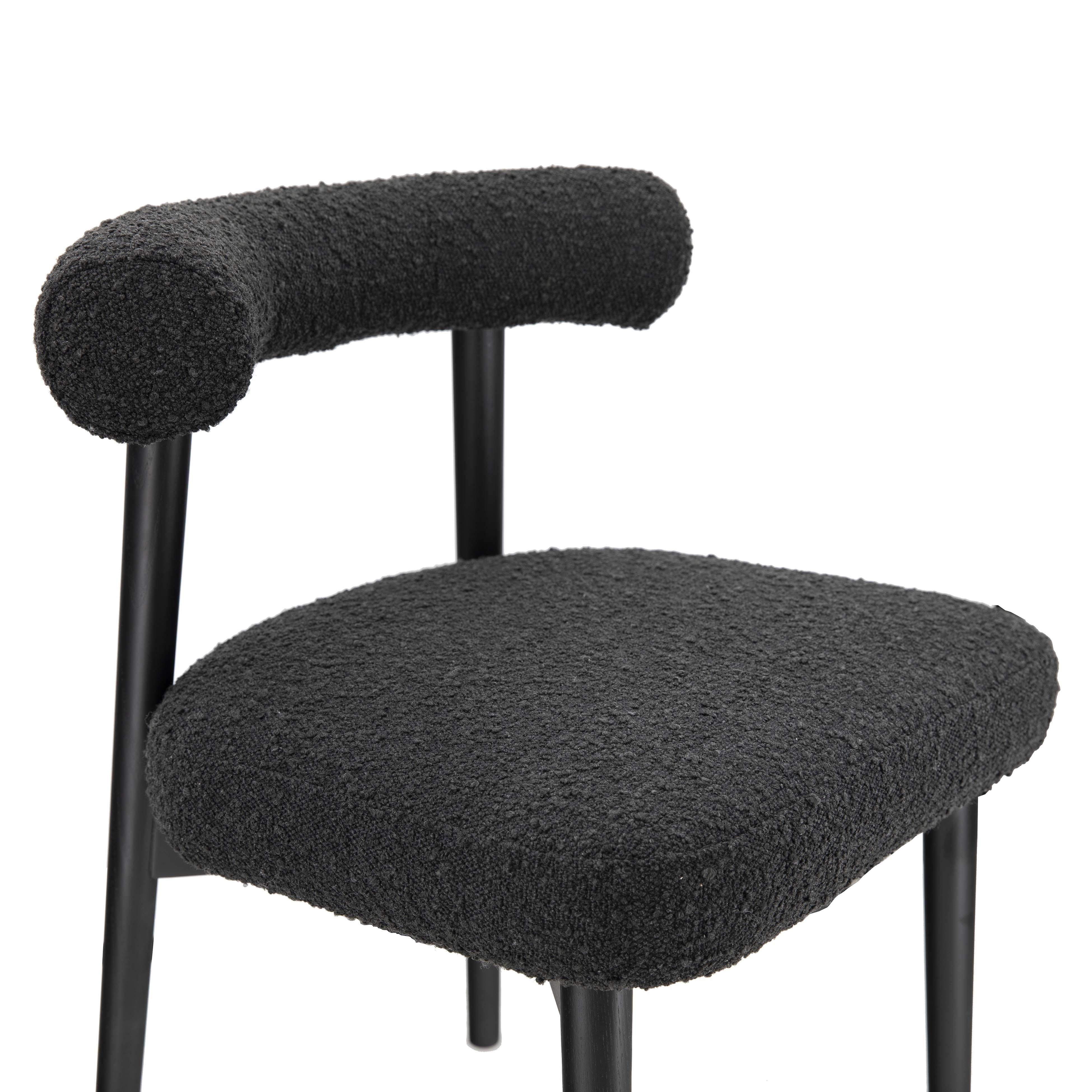 Spara Black Boucle Side Chair - Image 3
