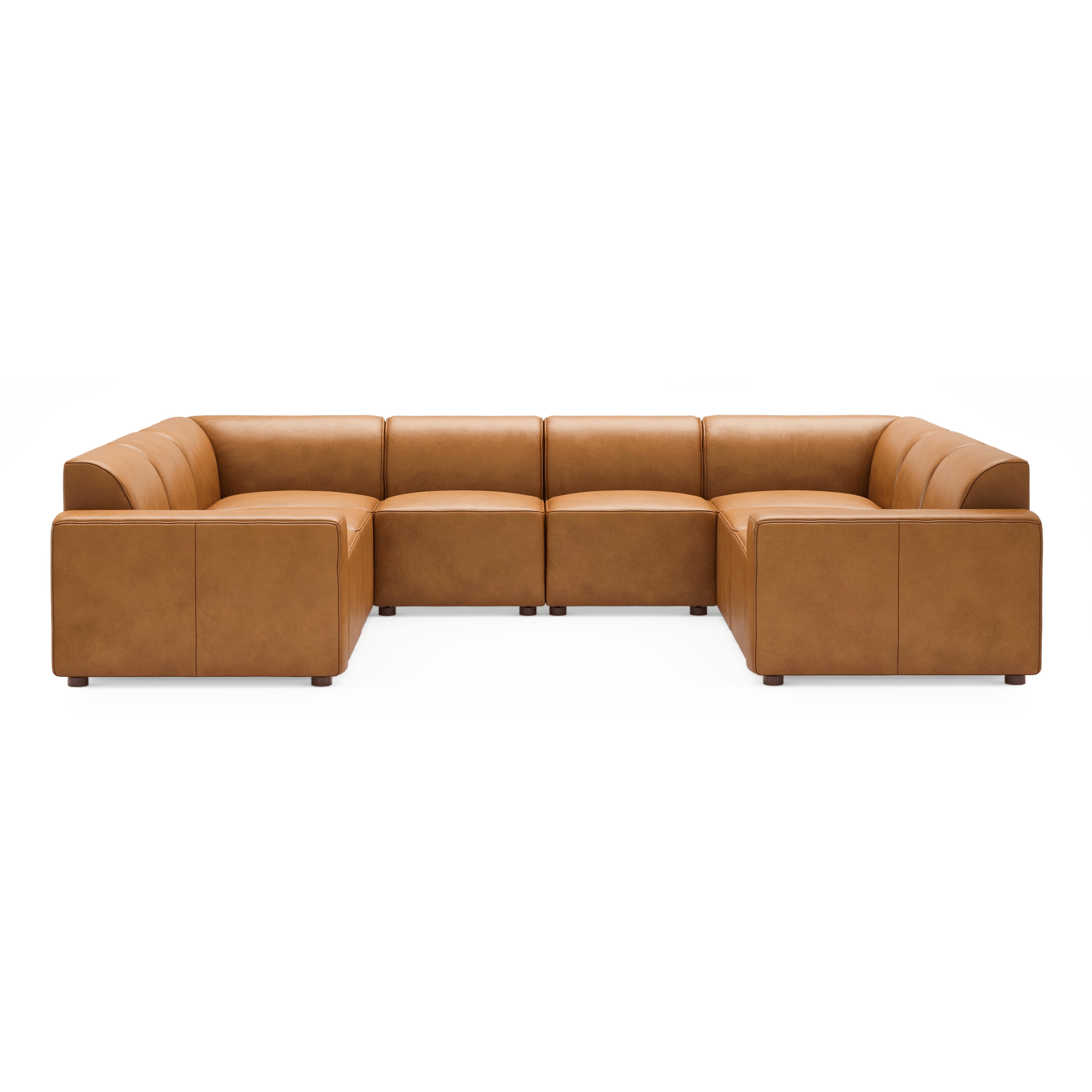 Burrow Mambo 8-Piece U-Sectional Sofa, Leg Finish: WalnutLegs - Image 0
