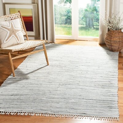 Wincanton Abstract Hand-Knotted Cotton Gray Area Rug - Image 0