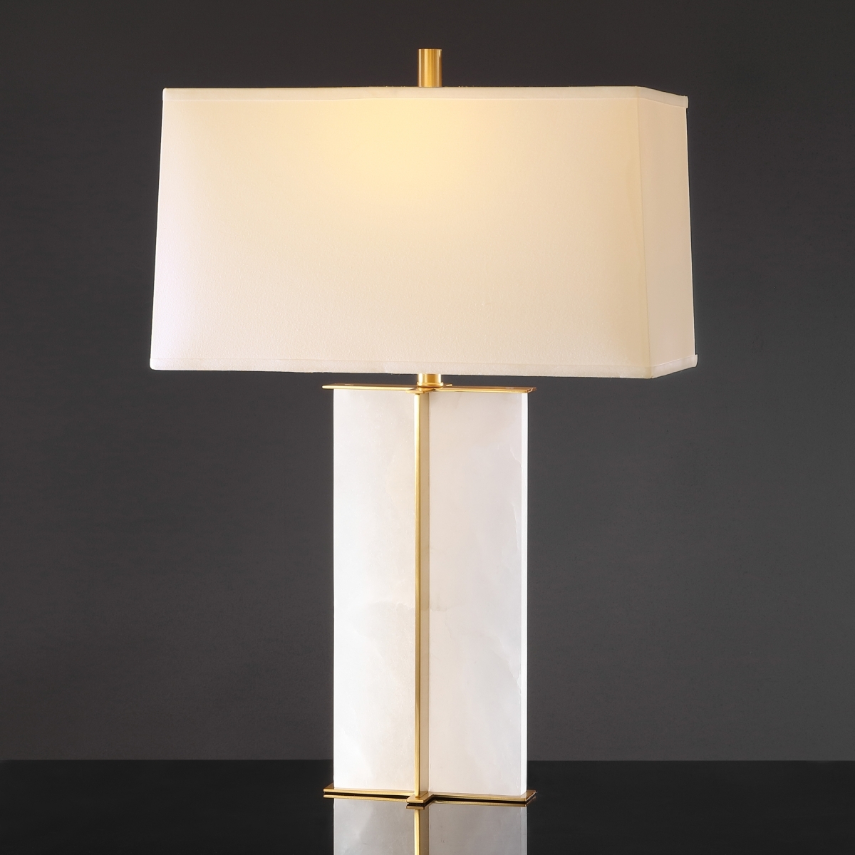Safavieh Couture Natalee Marble Table Lamp - Gold/White - Image 2