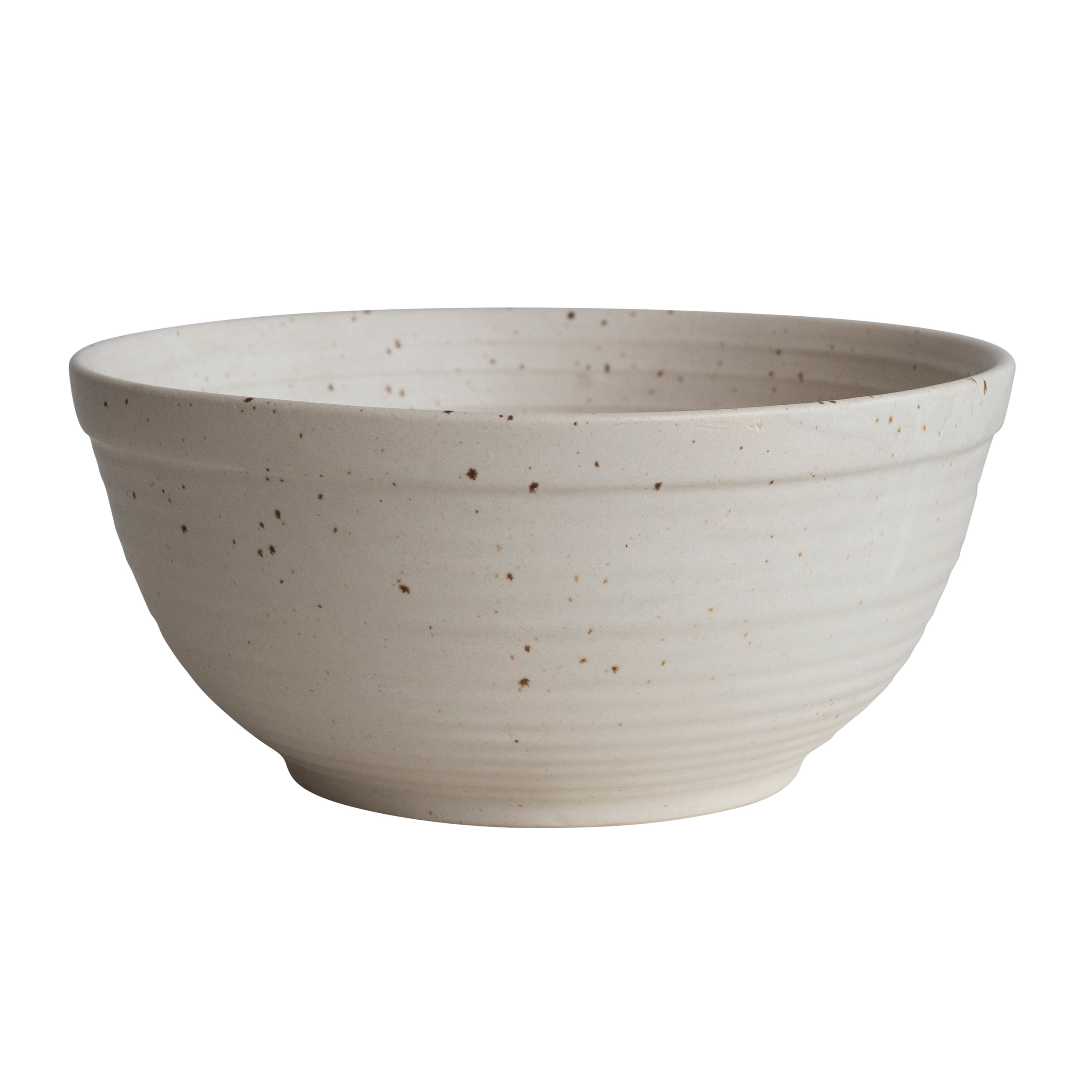 Farmhouse Stoneware Bowl, White Speckled Glaze - Image 0