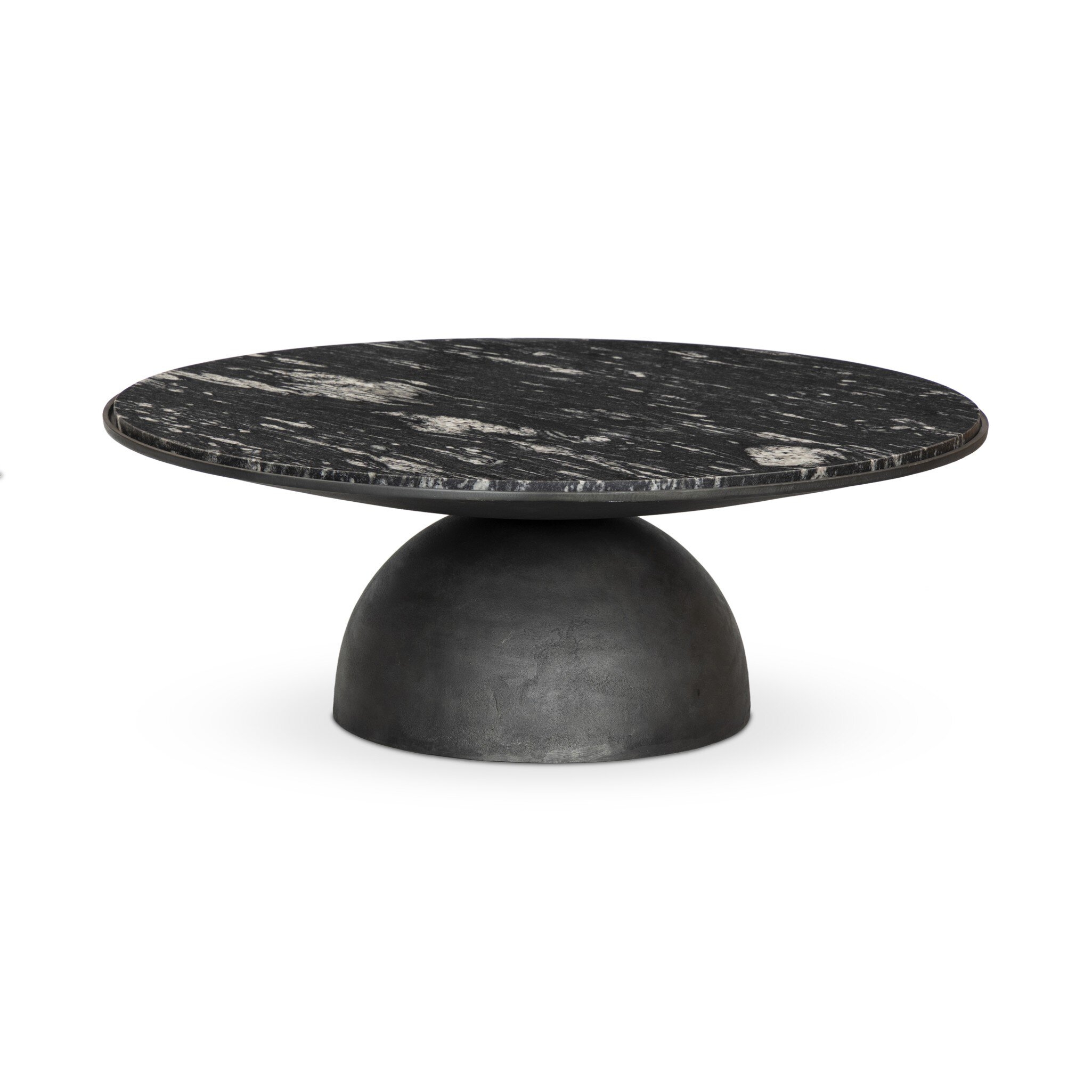 Corbett Large Coffee Table - Polished Black Marble - Image 1