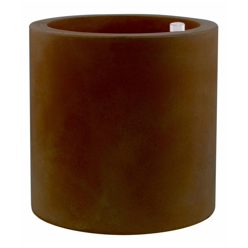 Vondom Cilindro Self-Watering Resin Pot Planter Color: Bronze, Size: 23.5" H x 23.5" W x 23.5" D - Image 0