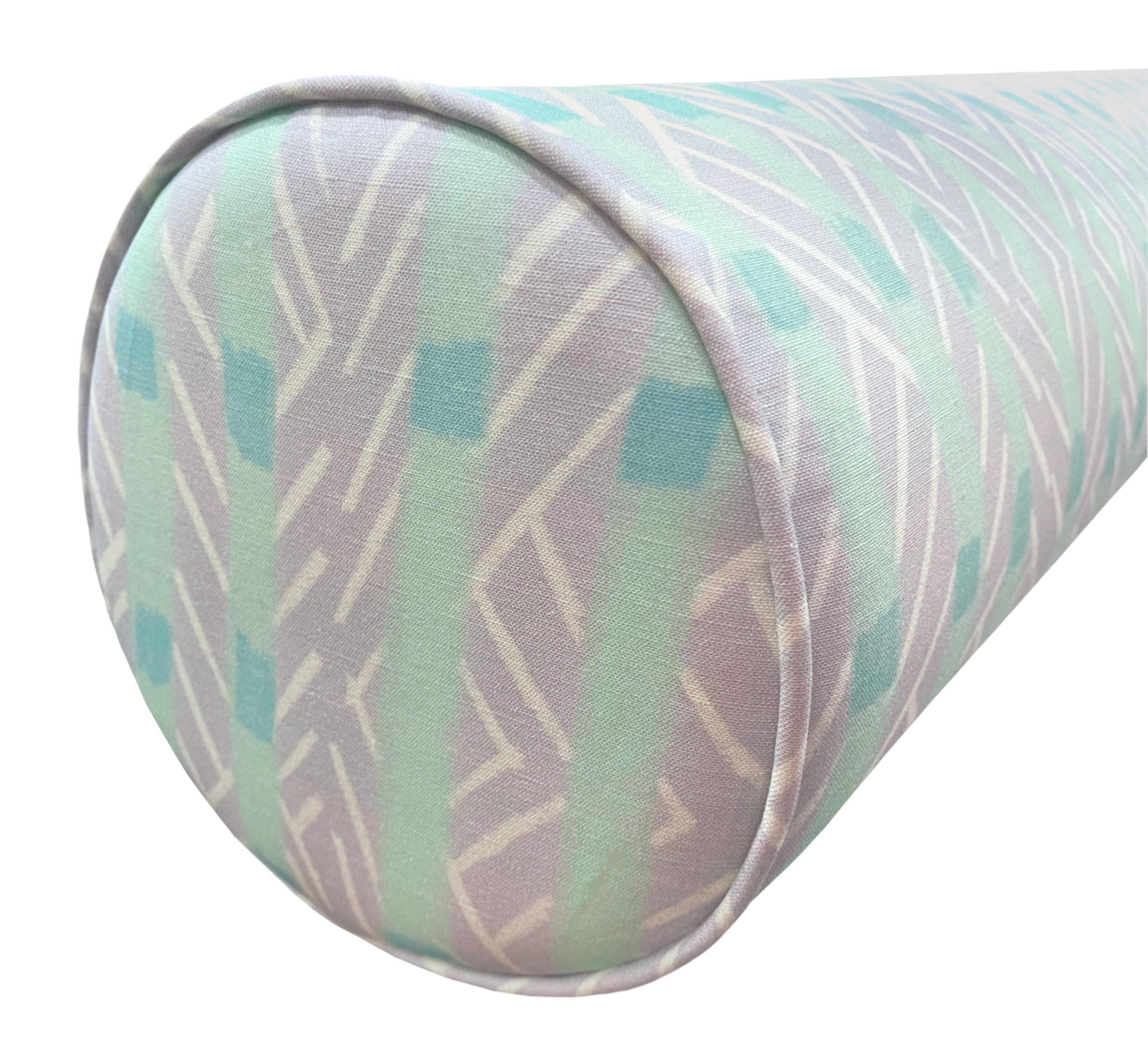 THE BOLSTER :: BOWTIE STRIPES // DUSTY BLUE | TEIL TEXTILES - TWIN XL // 9" X 30" - Image 1