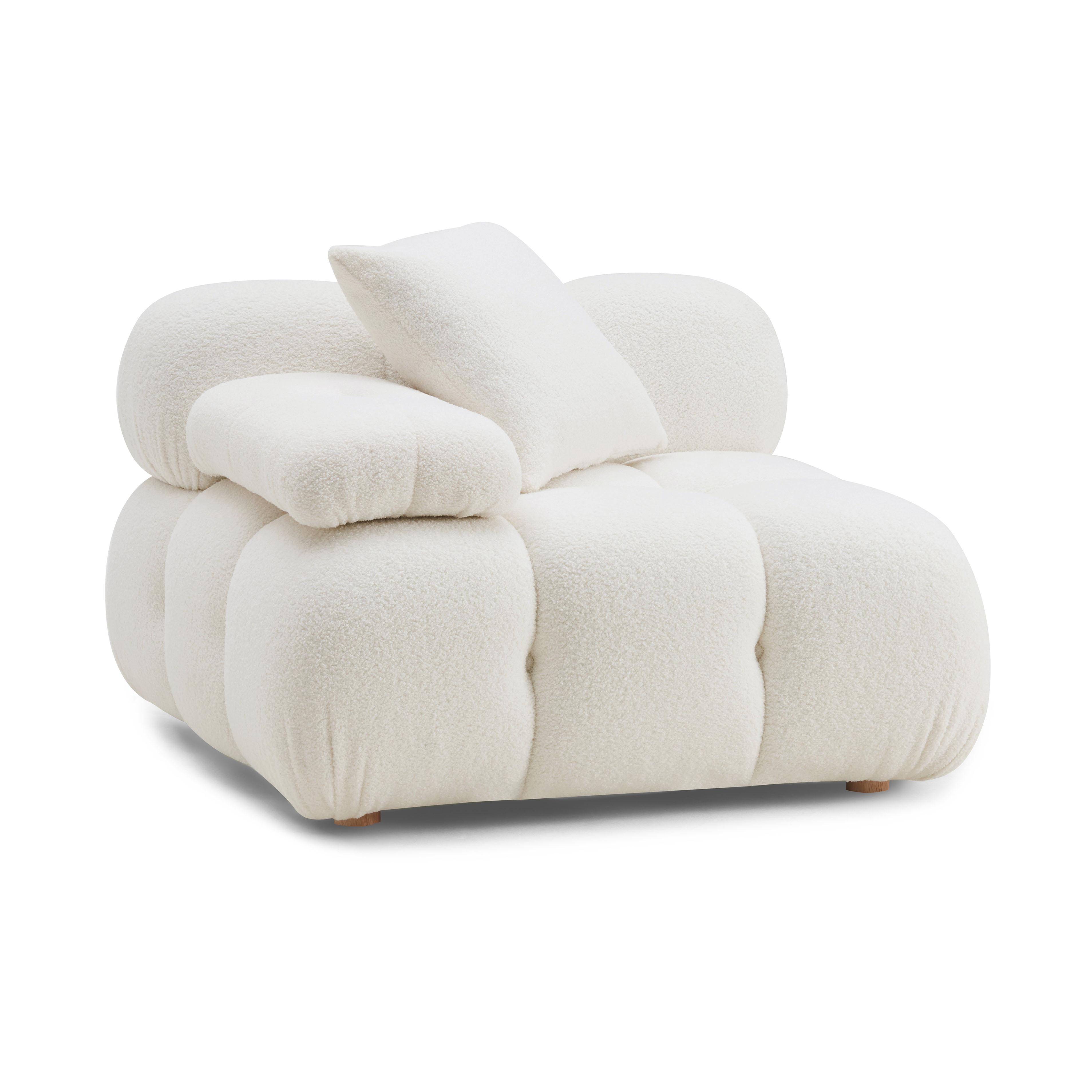 Calliope Cream Vegan Shearling Modular Corner Chair - Image 0