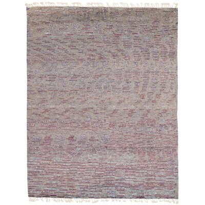 One-of-a-Kind Aundrey Hand-Knotted New Age Pak Moroccan Gray 7'10" x 10'4" Wool Area Rug - Image 0