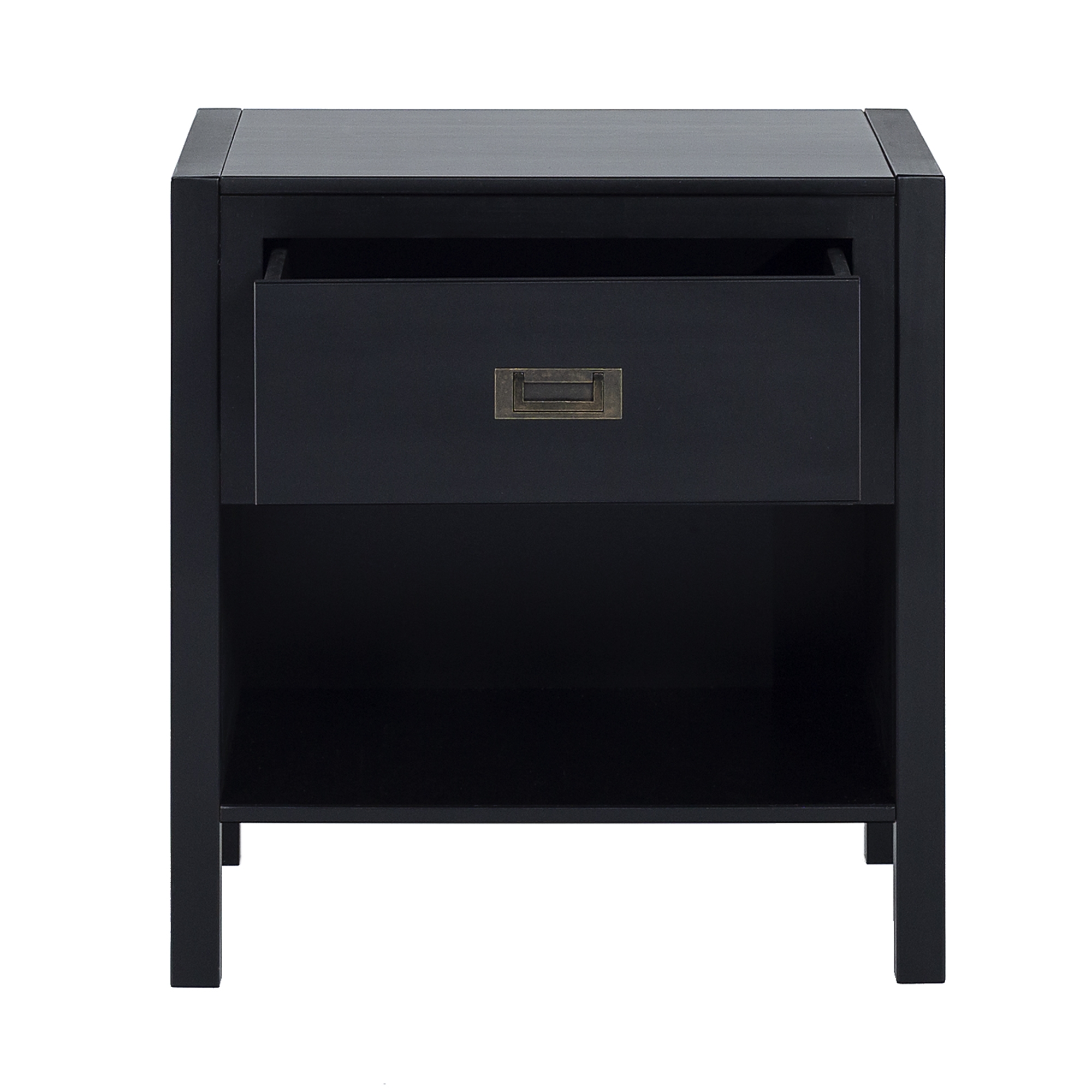 Lydia 1 Drawer Classic Solid Wood Nightstand - Black - Image 4