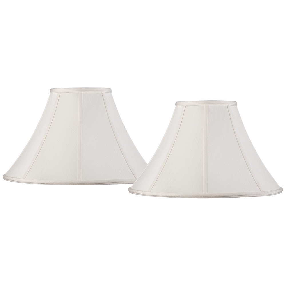 Springcrest Off-White Set of 2 Shantung Lamp Shades 7x18x10.5 (Spider) - Image 0