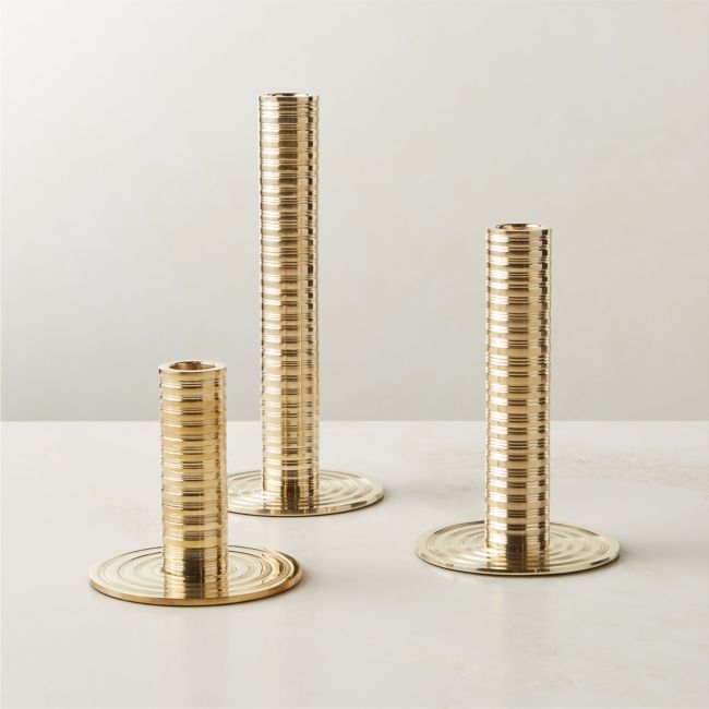 Spencer Brass Taper Candle Holder Set of 3 - Image 0