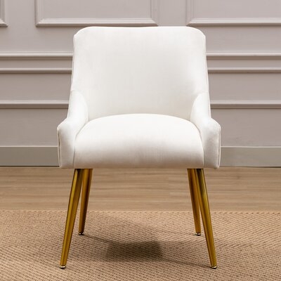 Velvet Wide Accent Chair Side Chair With Swoop Arm Metal Legs For Club Bedroom Living Room Meeting Room Office - Image 0