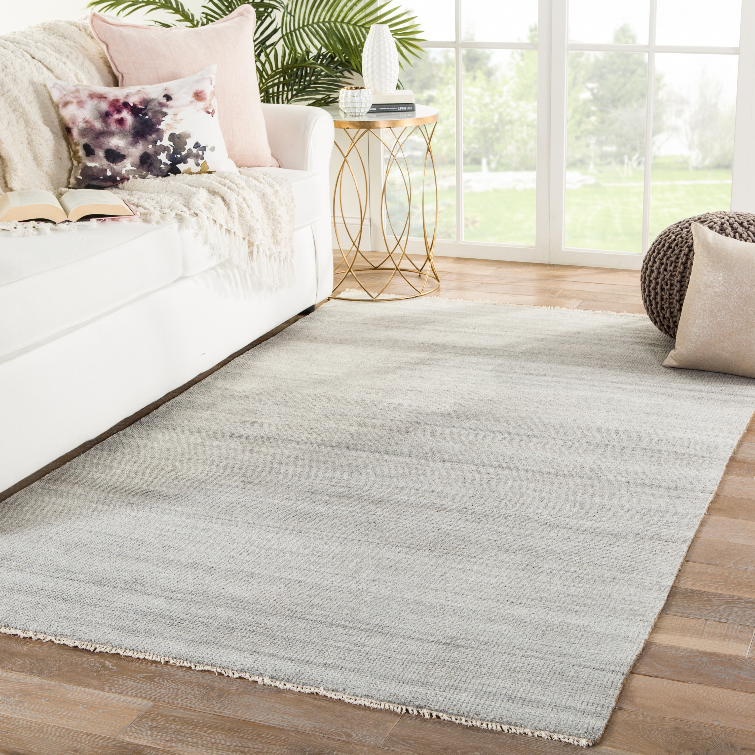 Origin Hand-Knotted Solid Light Gray Area Rug (10'X14') - Image 4