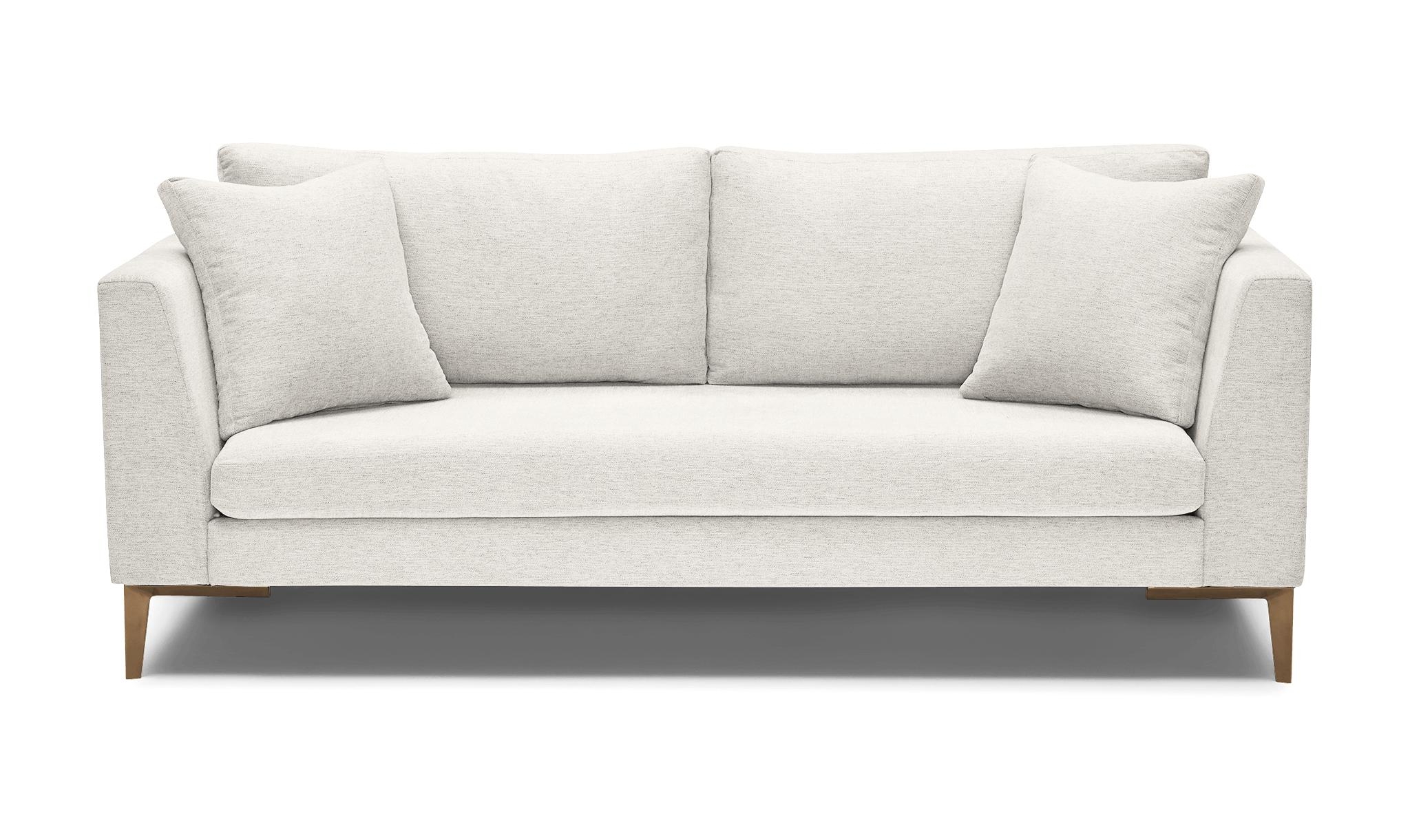 White Ainsley Mid Century Modern Sofa - Tussah Snow - Image 0