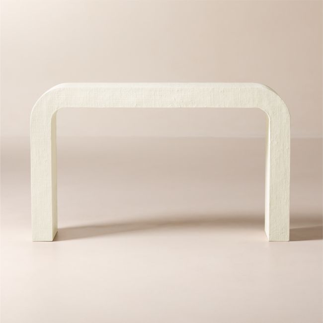 Crescent 52" Ivory Resin Console Table - Image 0