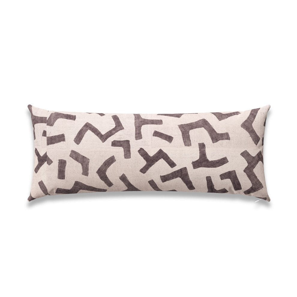 Ecru Figures Kuba Cloth Outdoor Pillow by St. Frank | White | 18" W x 18" H | Polyester - Image 4
