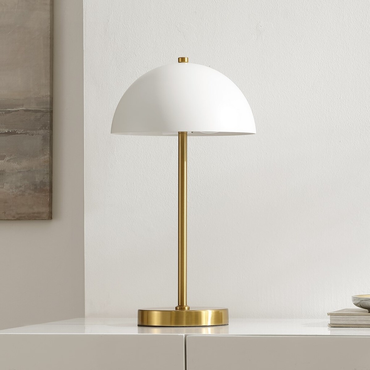 Goldie 18 Inch Table Lamp - Brass/White - Image 1