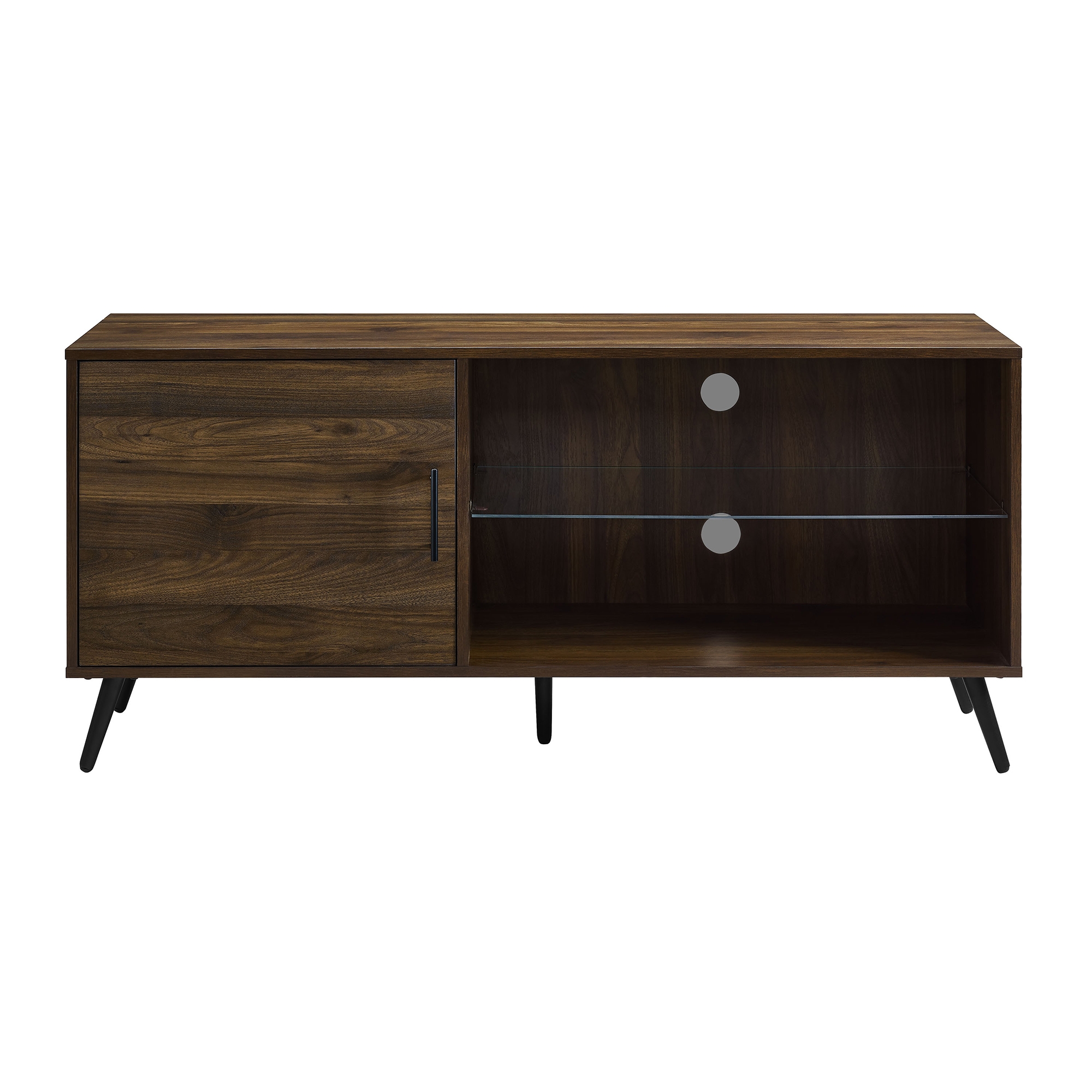 Nora 52" Mid Century Modern 1 Door Wood TV Stand - Dark Walnut - Image 2