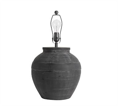 Faris Chalky Ceramic Table Lamp Base, Matte Black - Image 0