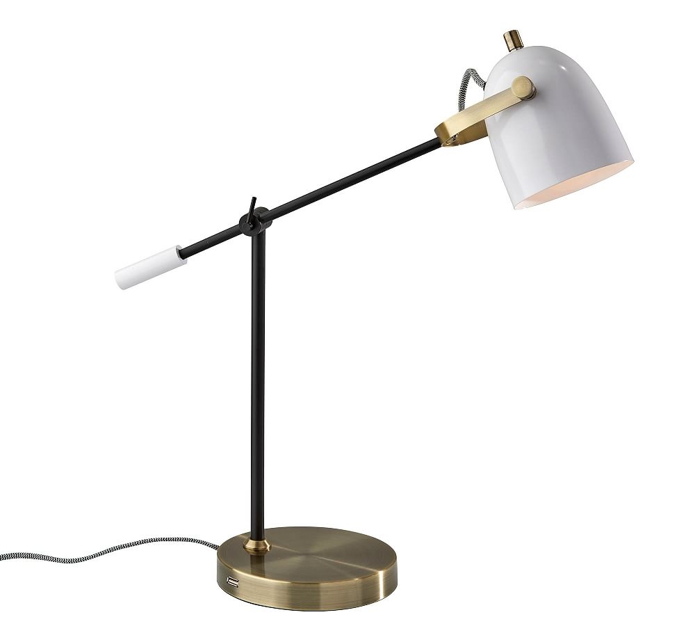 Kenneth Metal Task Table Lamp, Antique Brass - Image 0