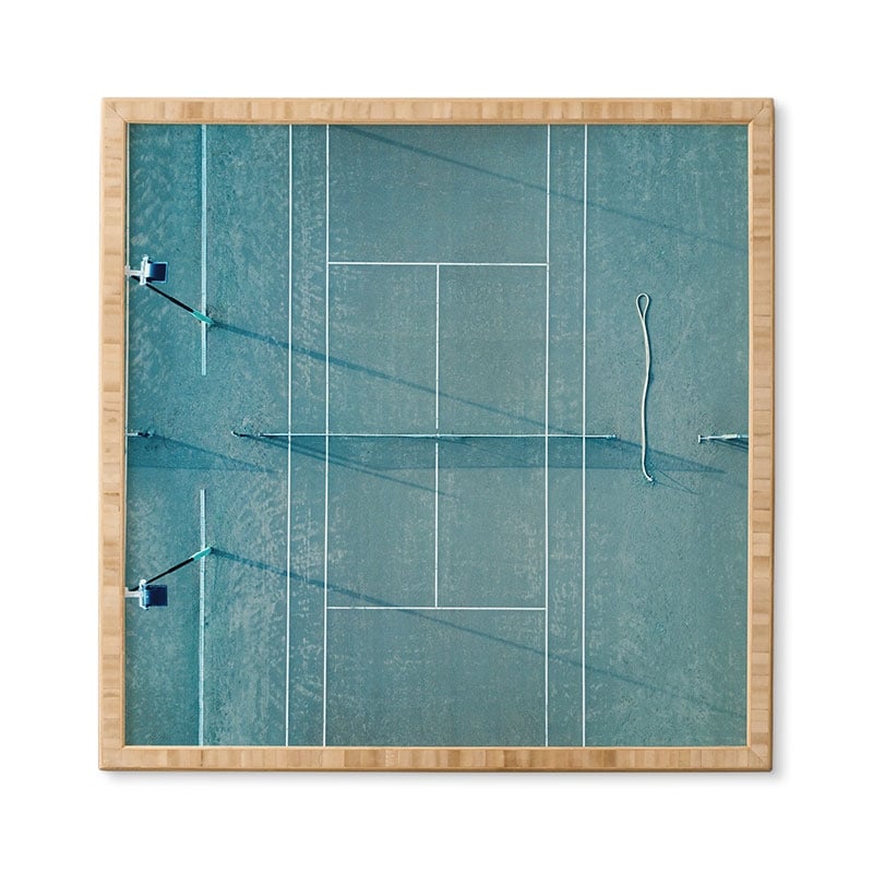 Blue Tennis Court At Sunrise by raisazwart - Framed Wall Art Basic White 20" x 20" - Image 2