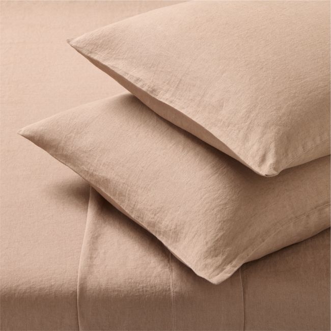EUROPEAN FLAX™-Certified Linen Tawny Brown Queen Sheet Set - Image 0